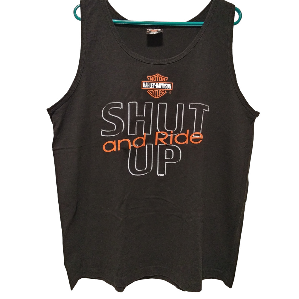 2001 WA Harley Davidson Shut Up & Ride Tank Top Vintage Biker Men's XL Deadstock